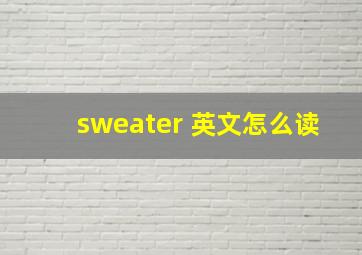 sweater 英文怎么读